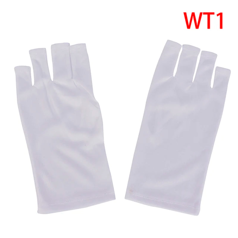 "Ultimate UV Protection Open-Toed Gloves for Flawless Nail Art - 1 Pair (25/40Cm)"
