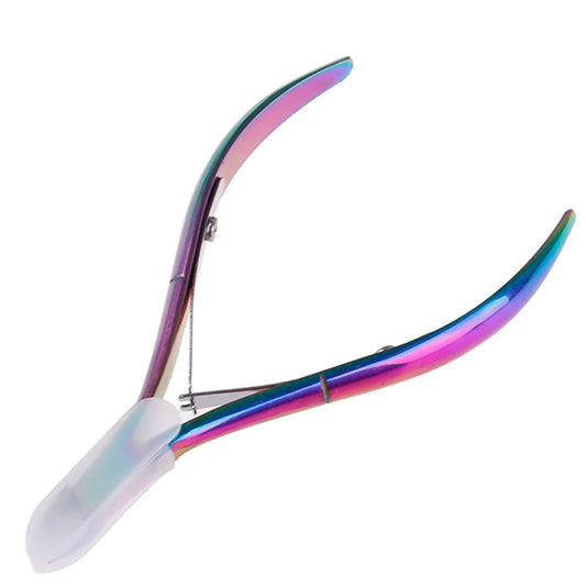 "Rainbow Cuticle Nipper Cutter - Professional Nail Art Dead Skin Remover Tool for Manicure and Pedicure"