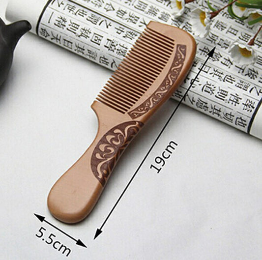 "Revitalize Your Hair with Our Natural Ebony Anti-Static Massage Comb - Portable, Wide-Toothed, and Made from Solid Wood!"