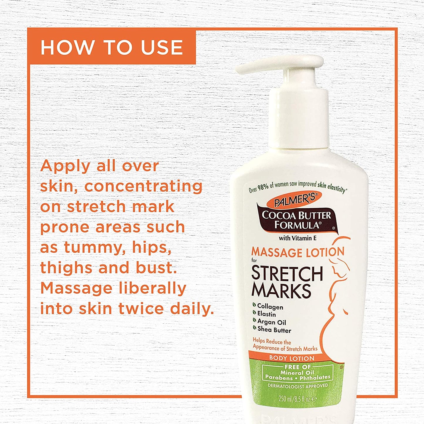 "Ultimate Stretch Mark Solution: Luxurious Cocoa Butter Massage Lotion for Pregnancy Skin Care, Enhanced with Collagen, Elastin, Argan Oil and Shea Butter - 8.5 Ounces"